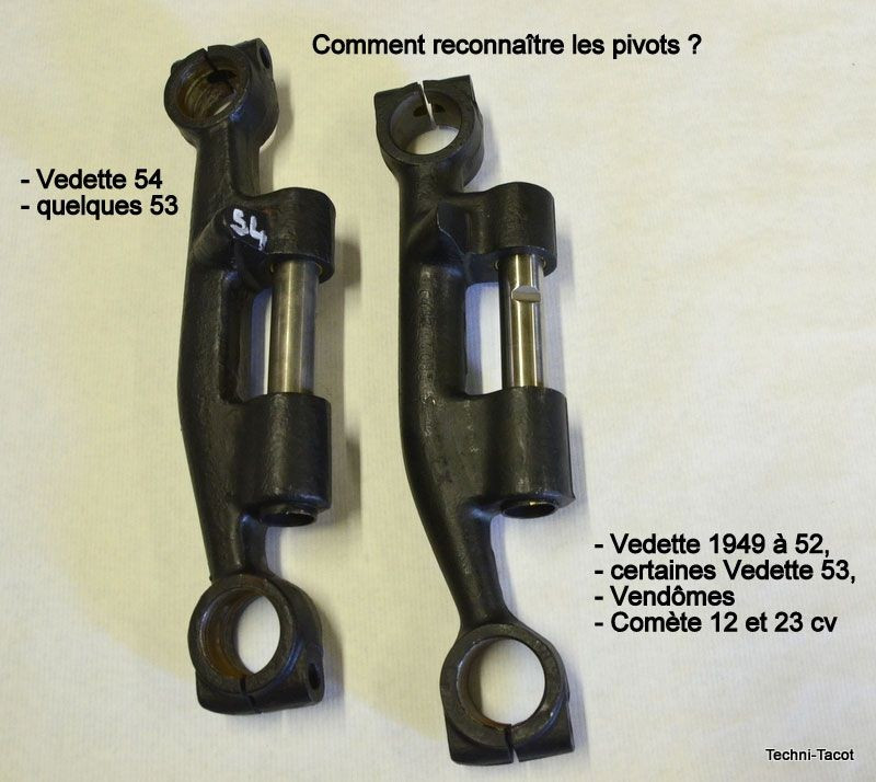 Jeu de 2 pivots 1953-54 Ford Vedette Comète Vendôme